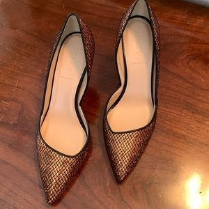 J Crew New Colette Mermaid Glitter D’Orsay Kitten Heels size 5.5